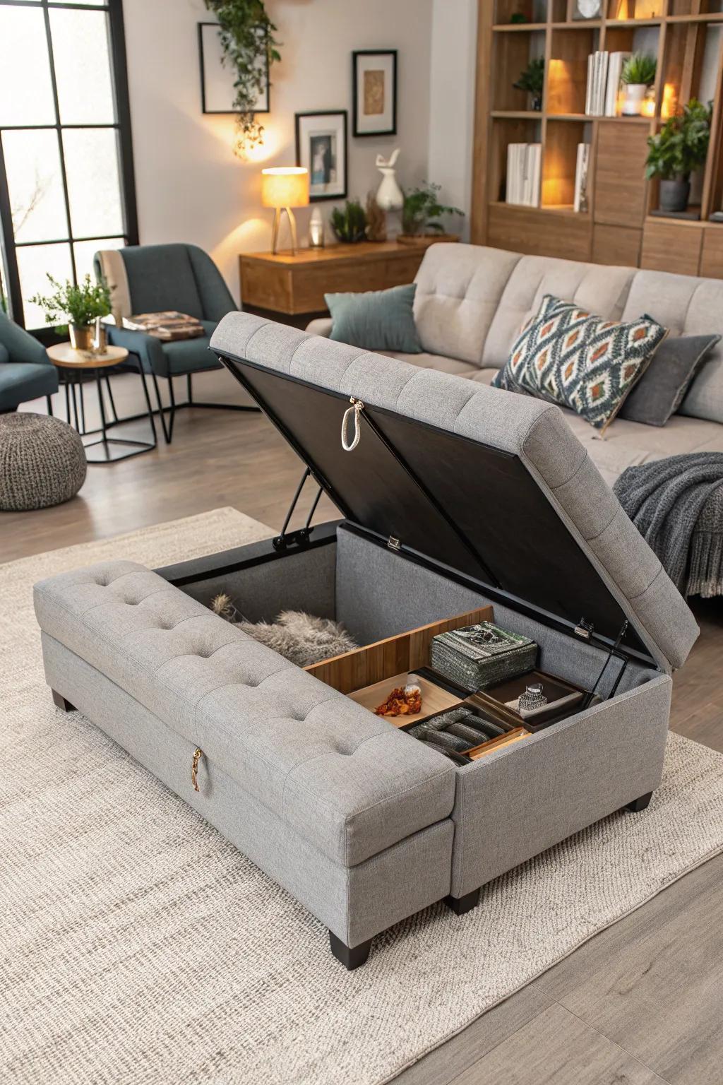 Intelligent furniture selections in a modern condo living space.
