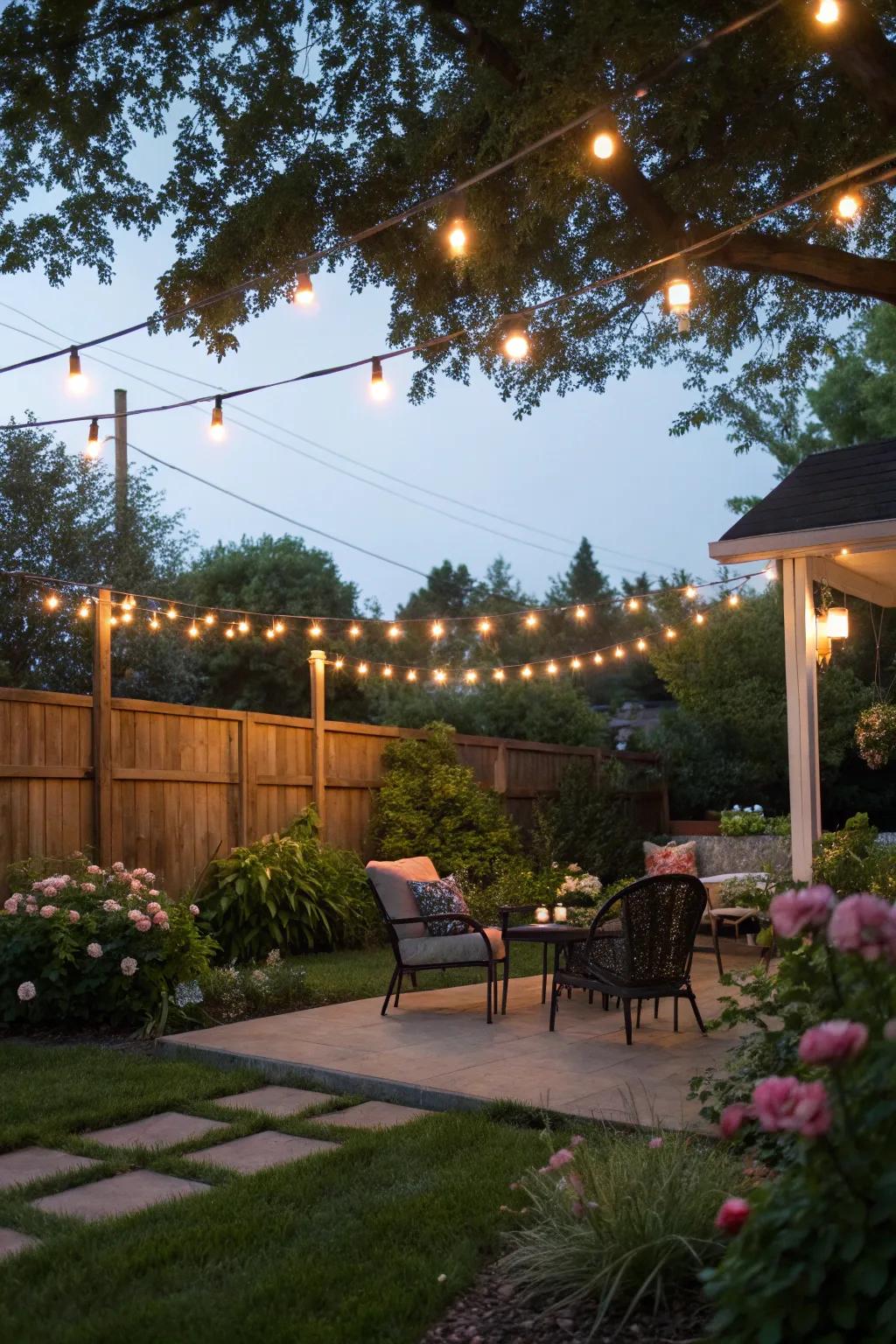 Decorative lighting brings a magical element to any backyard.