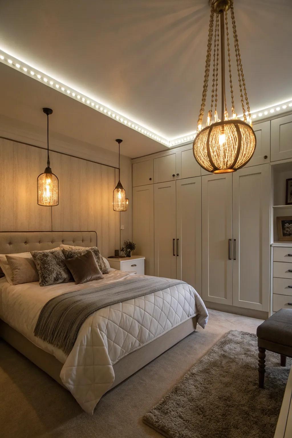 Creative lighting establishes the ideal mood for unwinding.