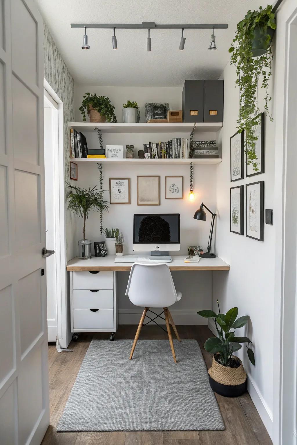 Make the most of your space with an elegant suspended workspace.