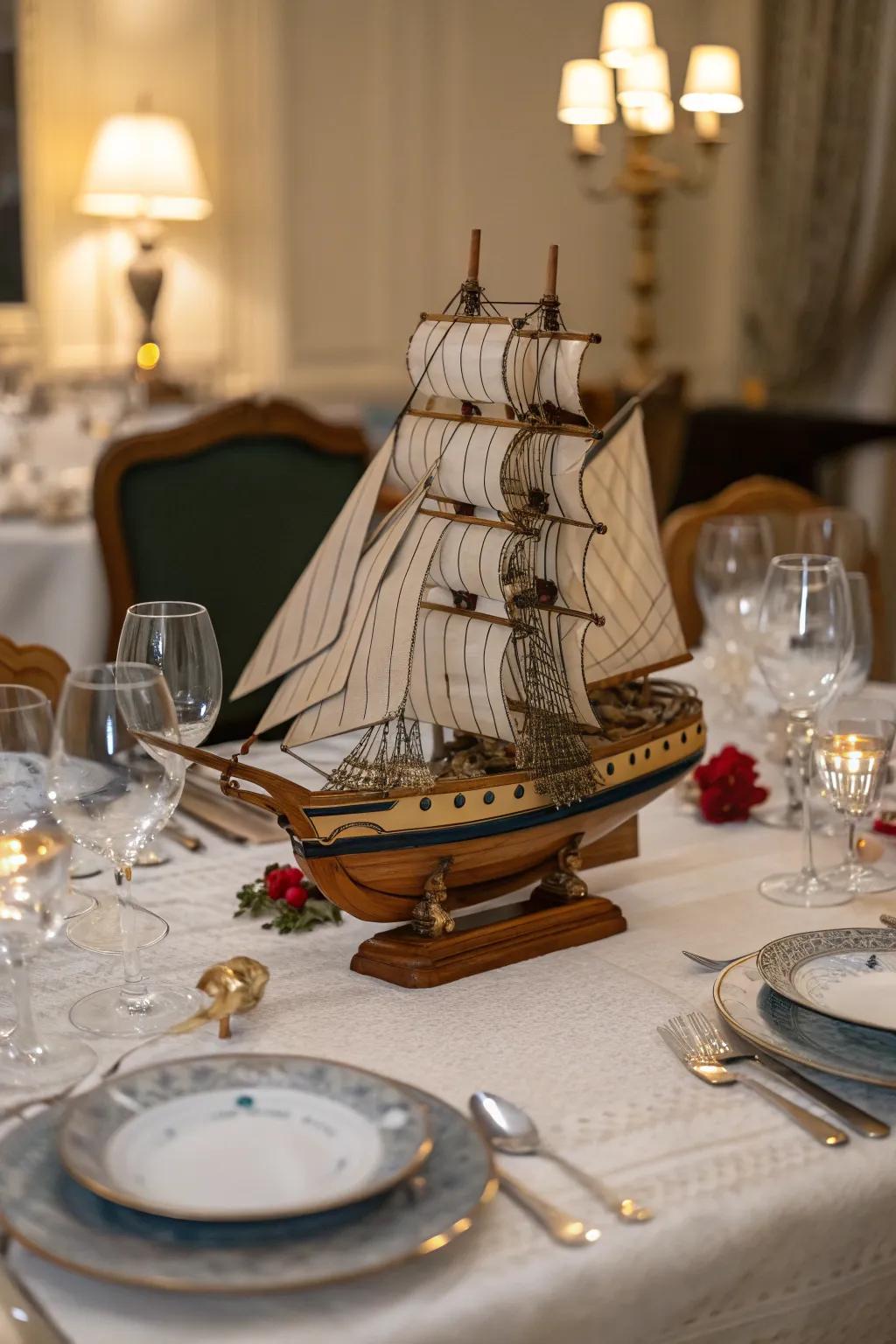 Vessel replicas bring the ocean atmosphere right to your table.