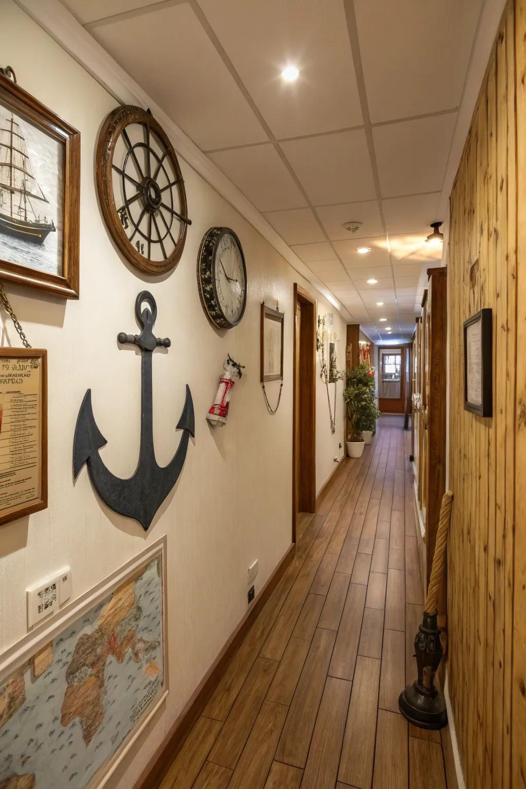 An anchor-inspired clock that brings charm and distinctiveness.