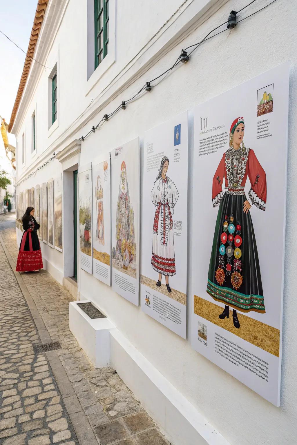 Illustrations of traditional clothing bring cultural narratives to life.
