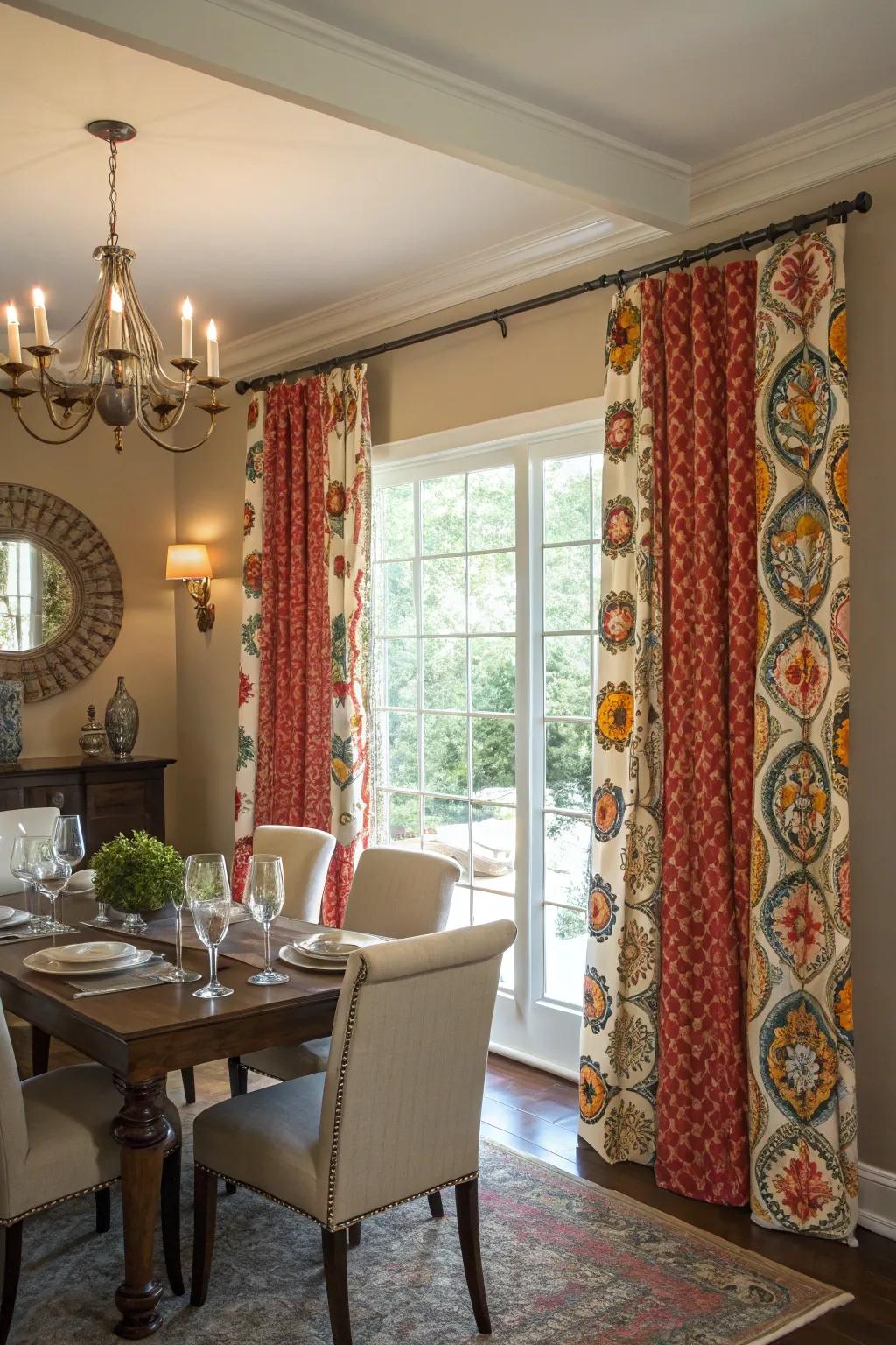 Drapes featuring bold patterns can be a standout piece in any room.