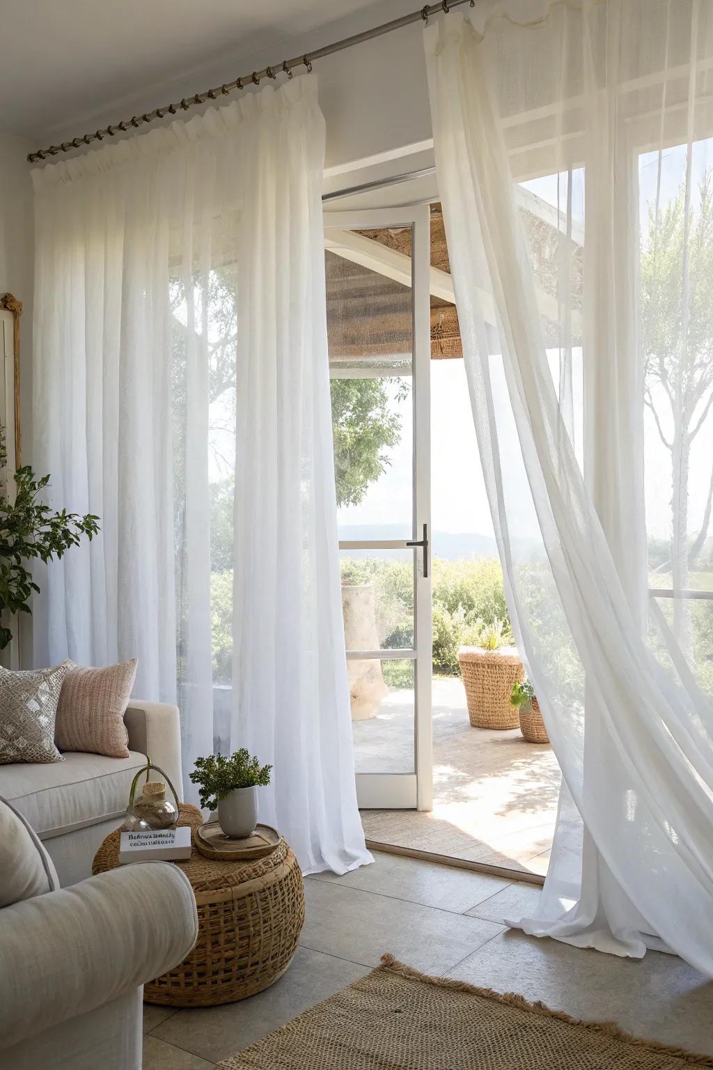 See-through coverings fashion a radiant and light-filled living space.
