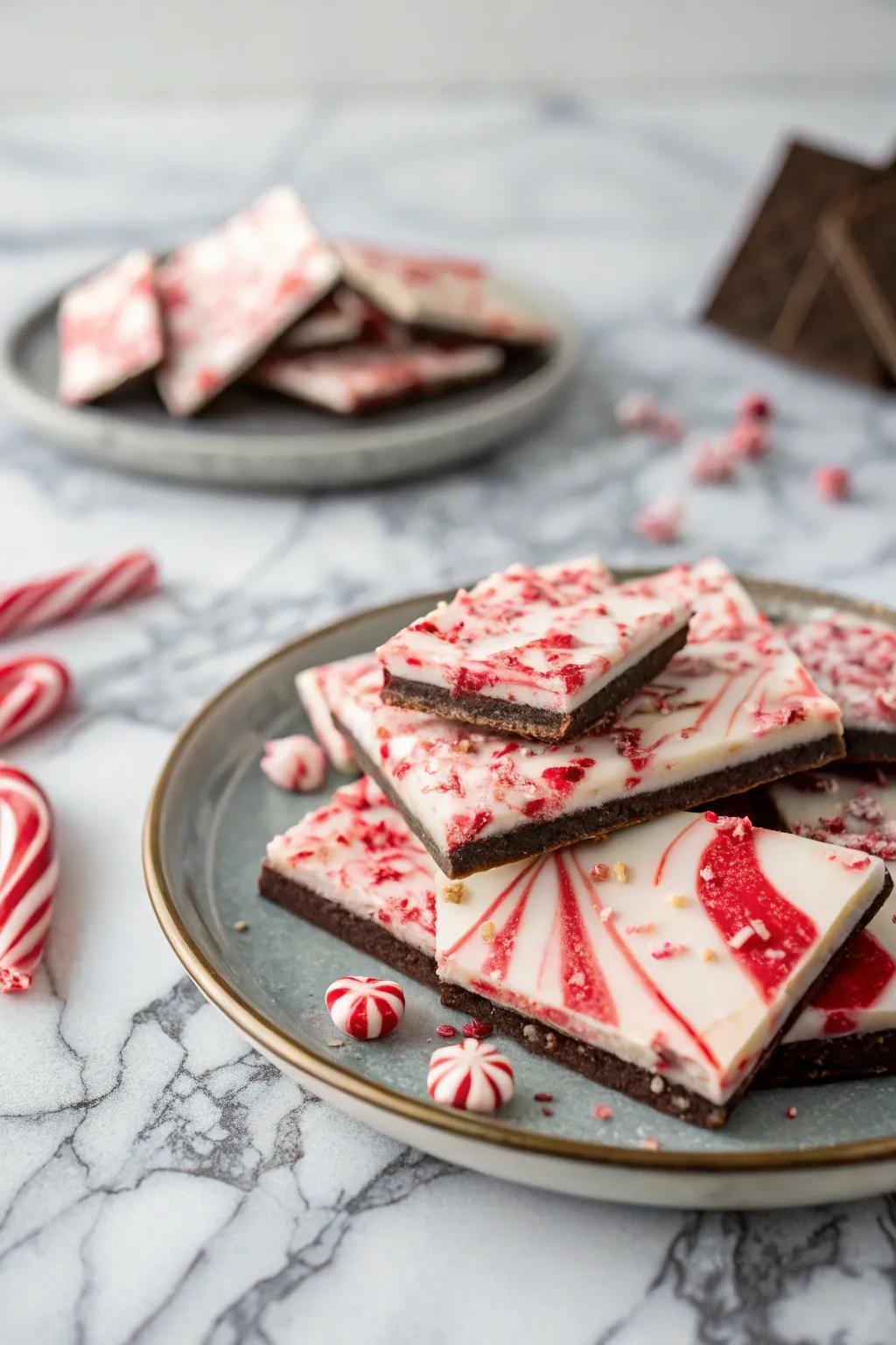 Classic peppermint bark that brings a touch of elegance to your holiday treats.