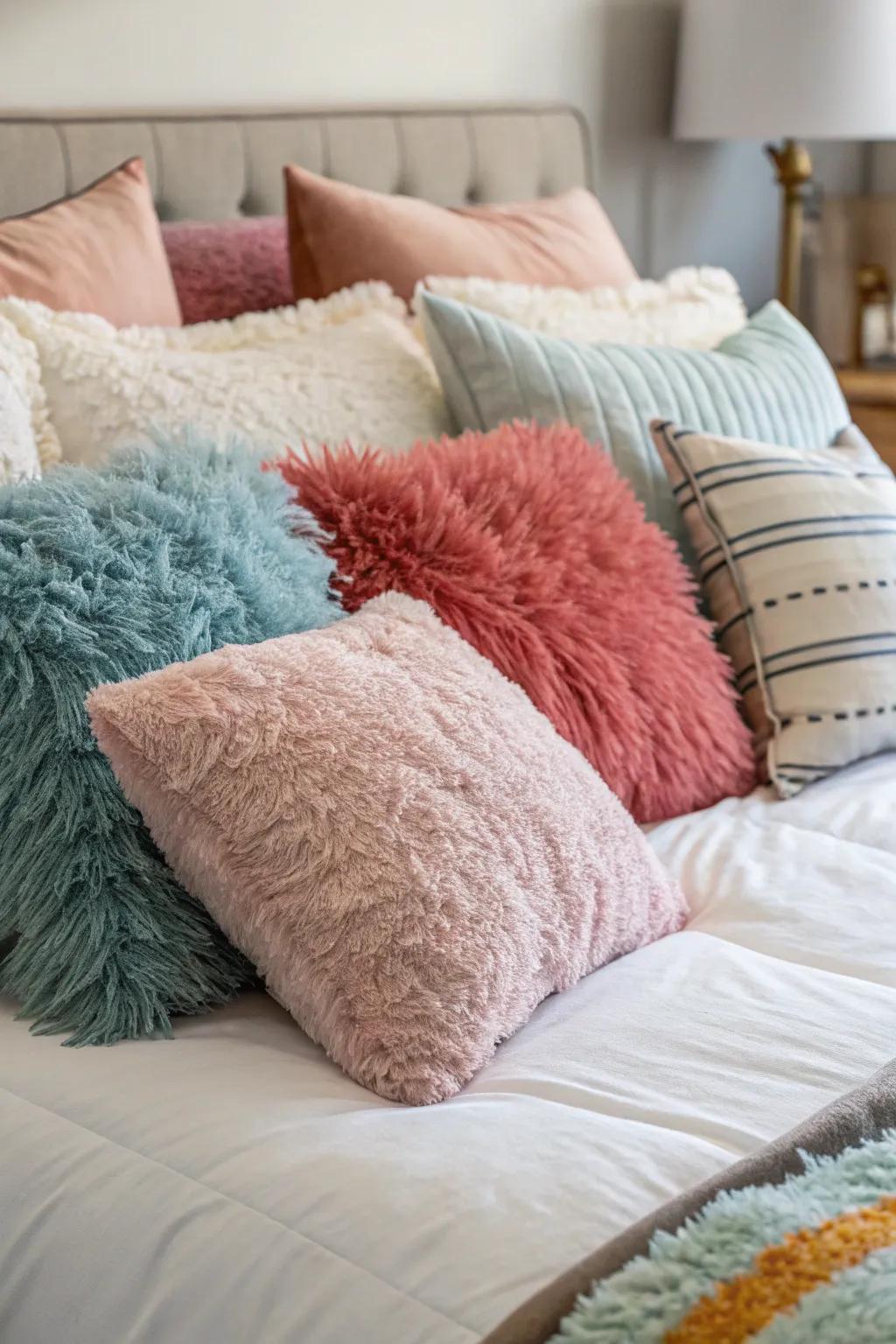 Layered cushions foster an inviting and snug ambiance.