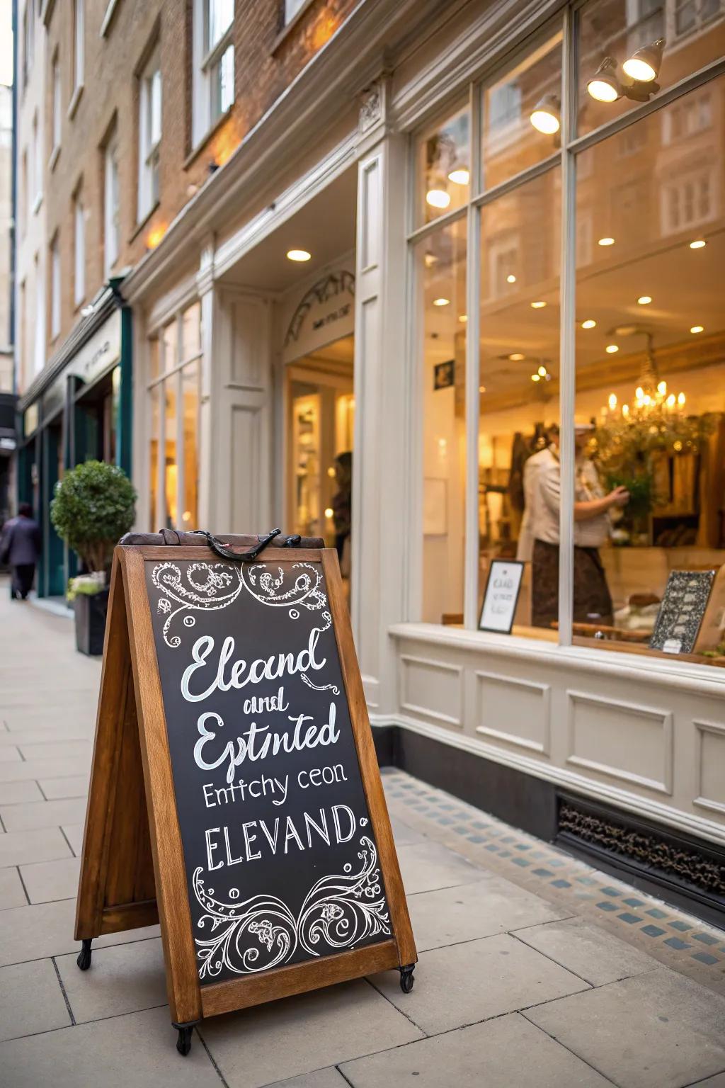 A shop front showcasing a resourceful, handcrafted timber marker that elegantly distinguishes itself.