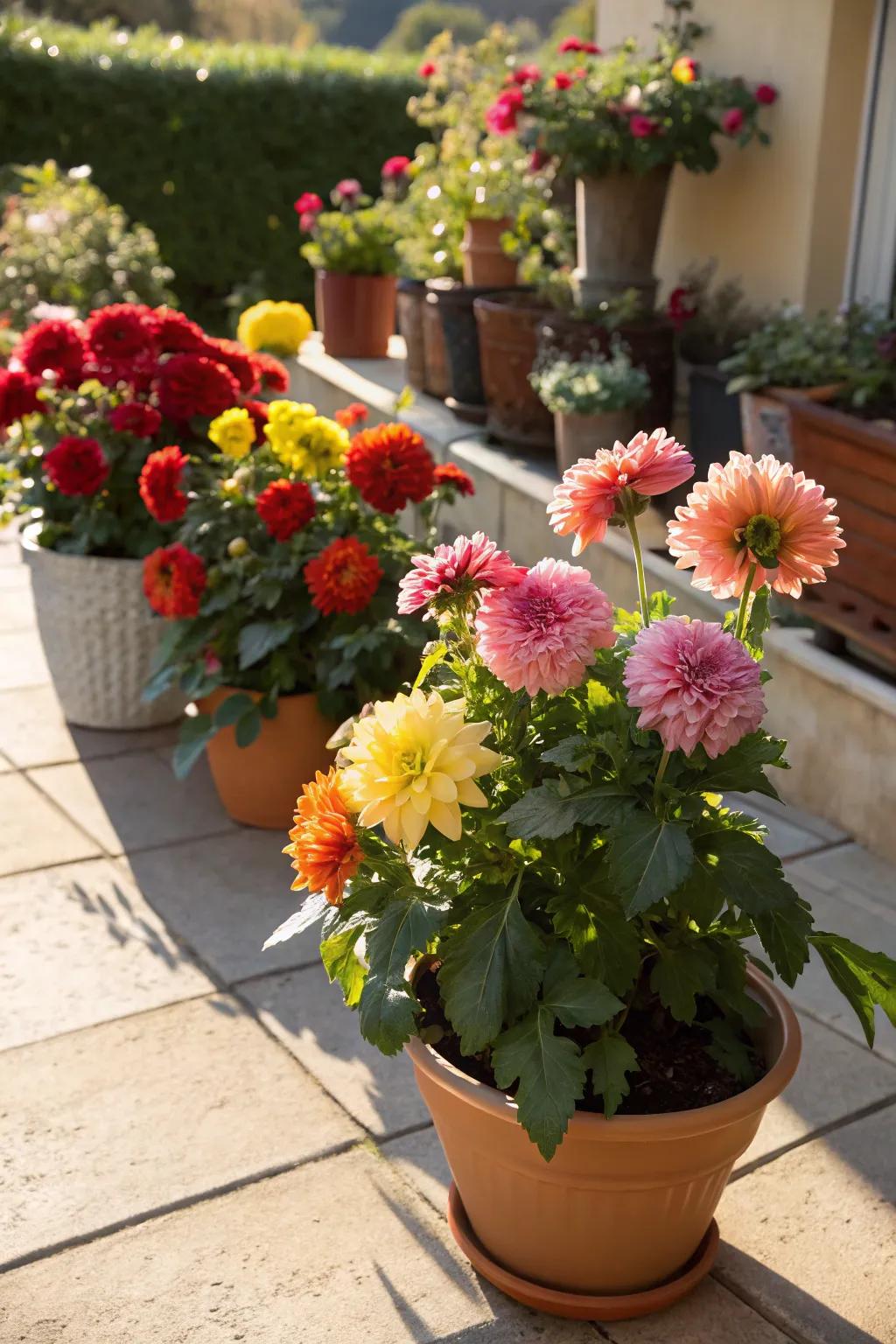 <strong>Radiant stars</strong> prospering in chic containers located on an open-air deck.” loading=”lazy” class=”pimg”>
	</picture><figcaption><strong>Radiant stars</strong> prospering in chic containers located on an open-air deck.</figcaption></figure>
<p>For individuals with limited outdoor space, <strong>container blooms</strong> become exceptionally useful. I’ve learned they’re amazing for adding a splash of color to open-air spaces and upper-level decks.</p>
<h3>Might be a good match:</h3>
<ul class=