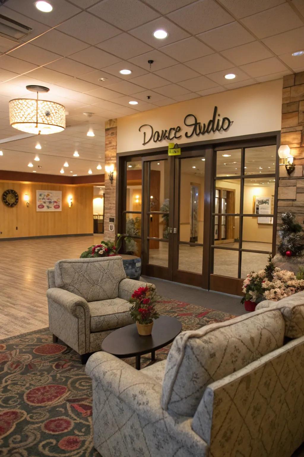 Inviting lounging turns a lobby into a relaxing spot.