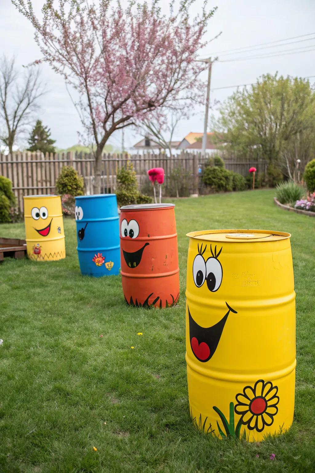 Barrels reimagined as imaginative figures