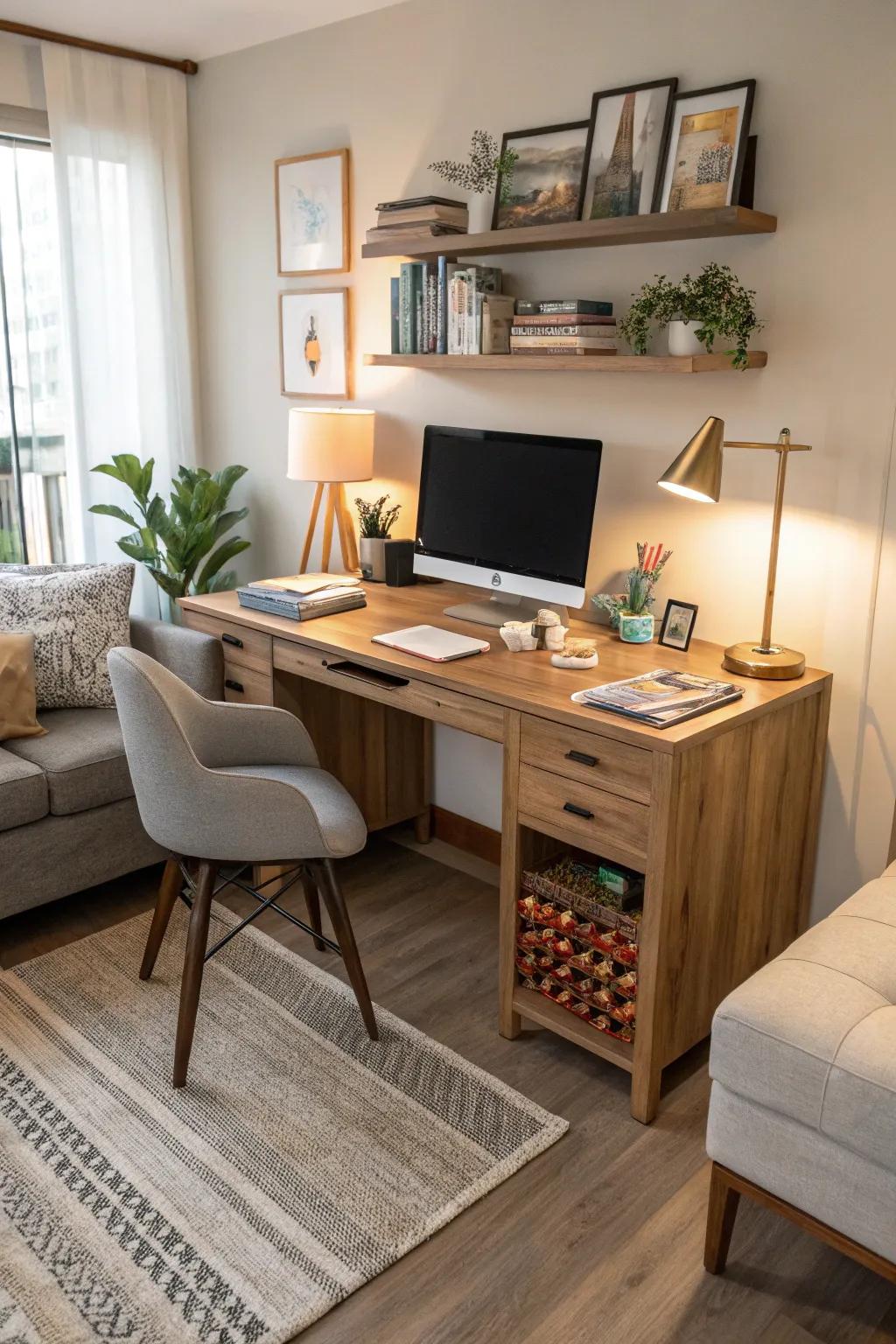 Use corners to your advantage with a space-saving corner desk.