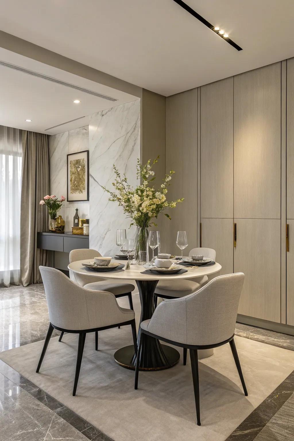 Simple sophistication shines with sharp lines and a serene atmosphere.