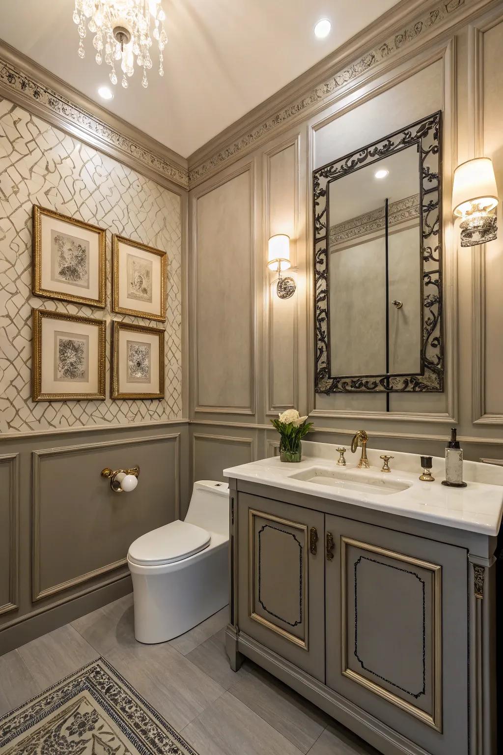 Fitted wall details introduce sophistication and texture.