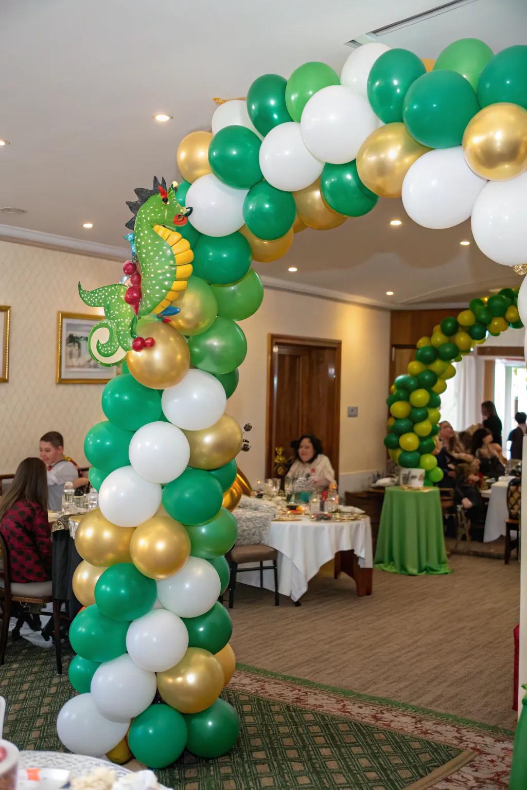 An alluring orb arch establishes the setting for a wondrous festivity.