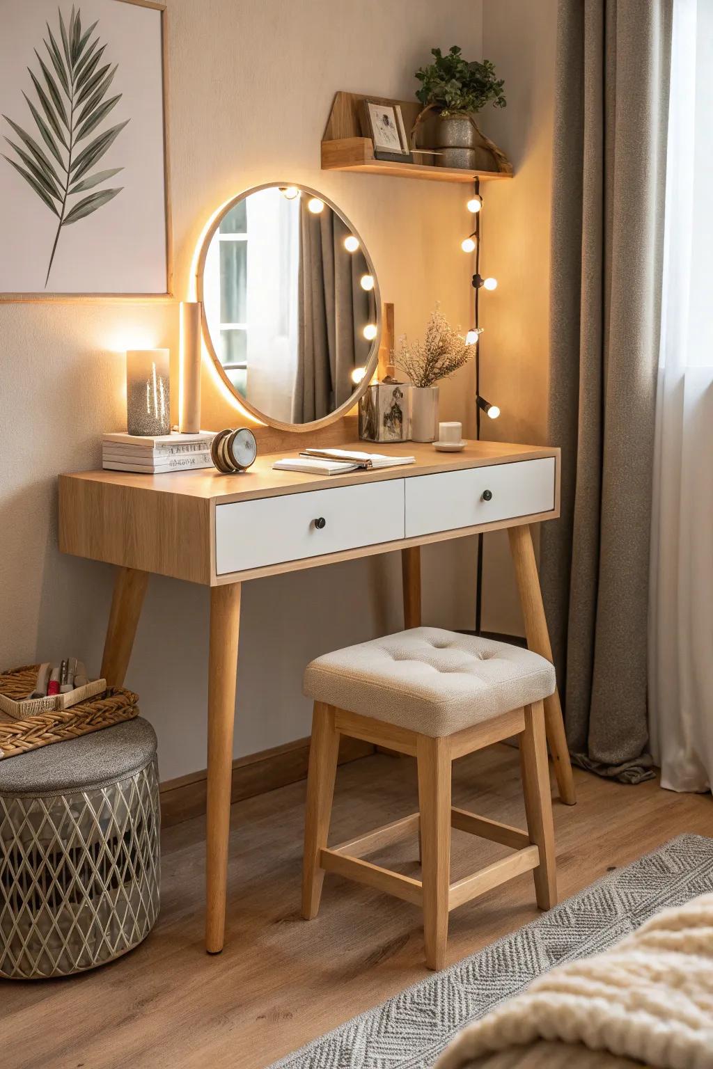 Incorporate Scandinavian warmth and functionality into your dressing space.