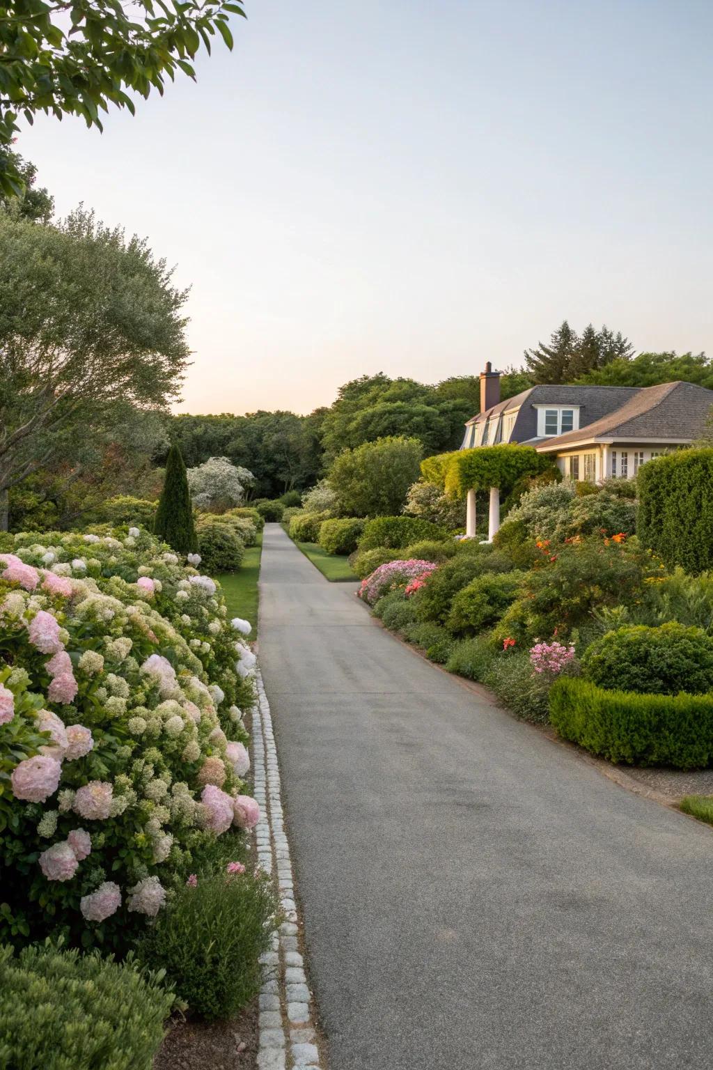 Achieve a fluid, organic look by integrating your driveway with adjacent garden beds.
