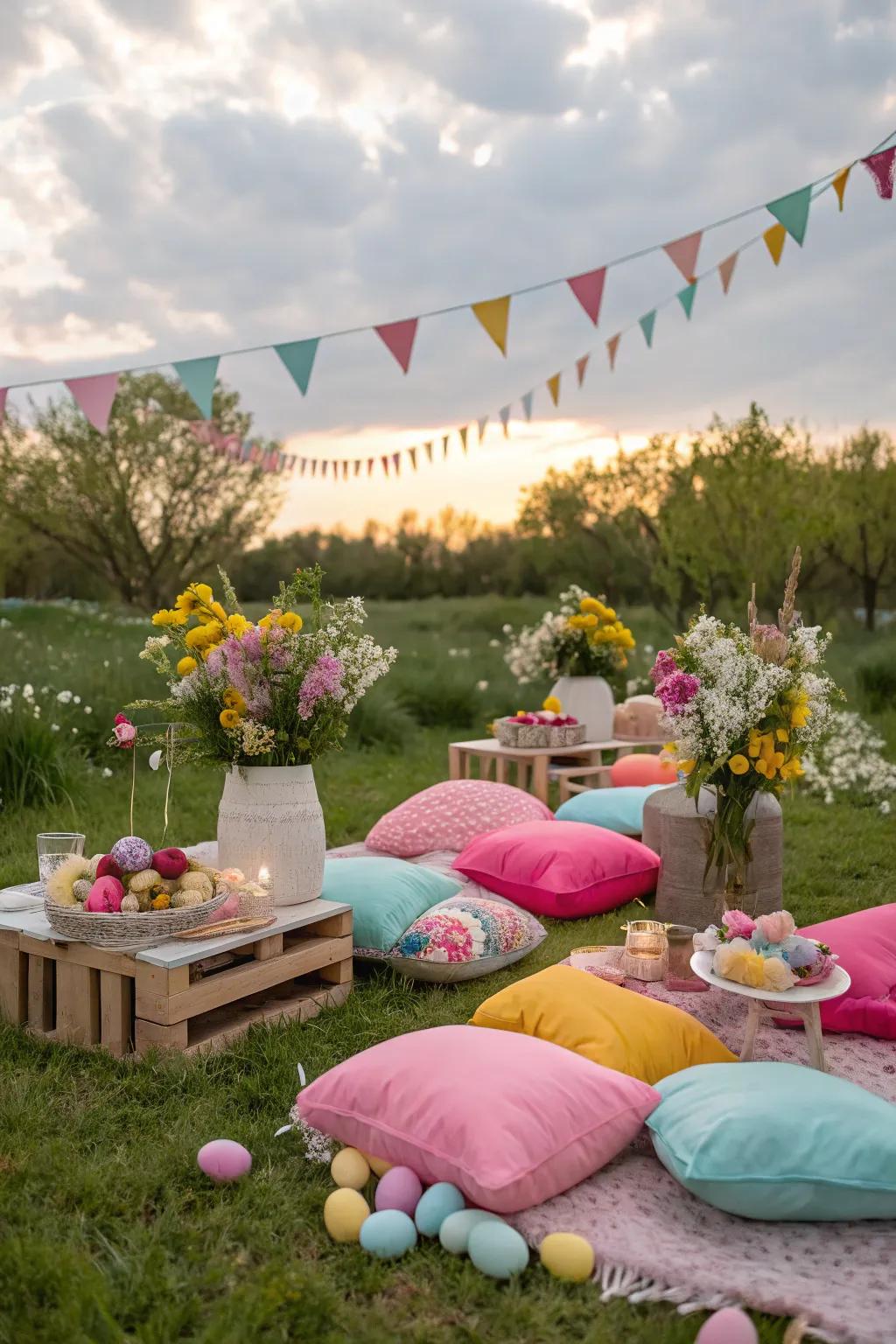 Having an Easter outdoor meal is a great way to take in the spring's sunlight.