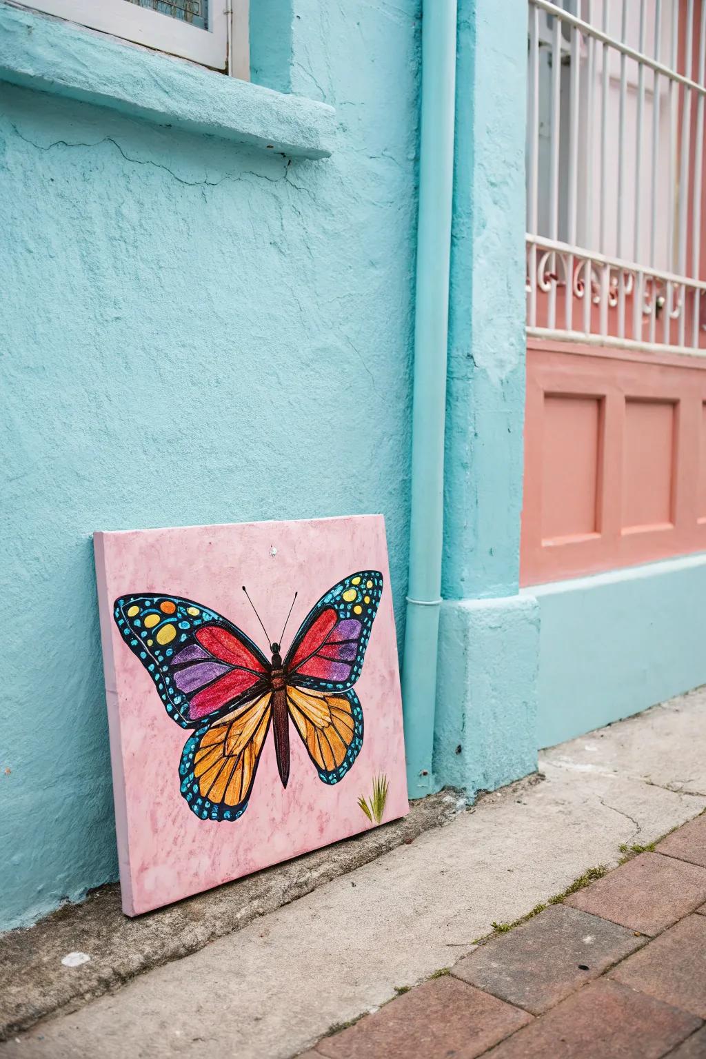 Symmetrical winged sprite artwork to impart a whimsical sensation.