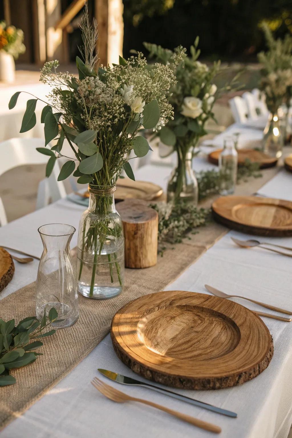 Timber elements infuse rustic charm into this refined setup.