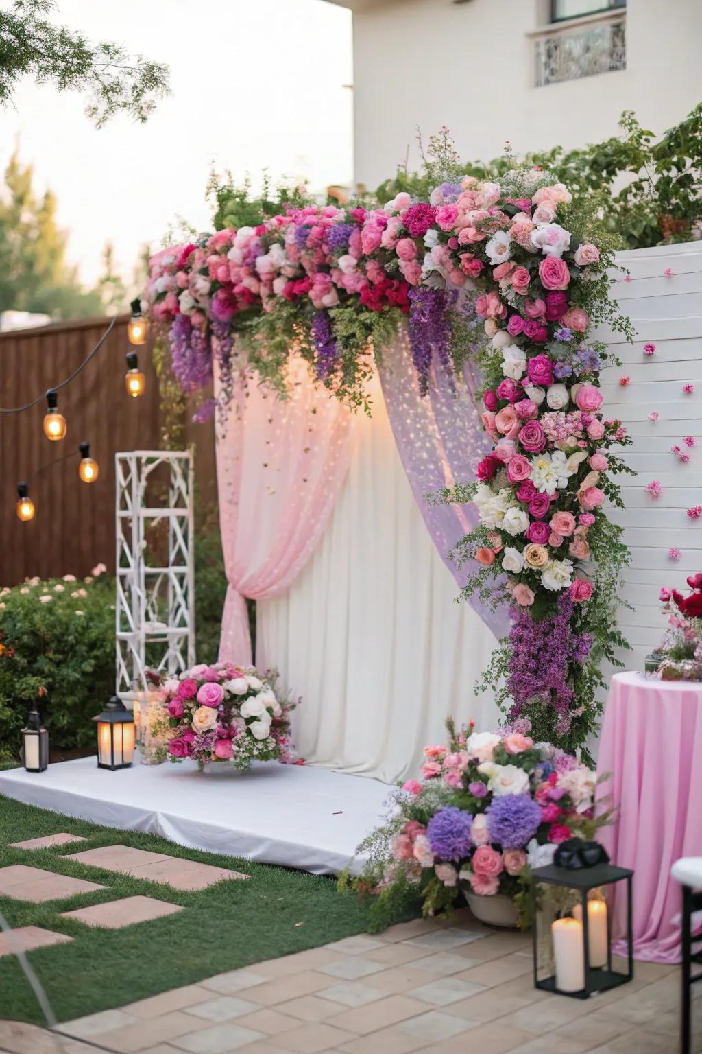 Flowers infuse romance and vibrancy into your engagement party's setting.