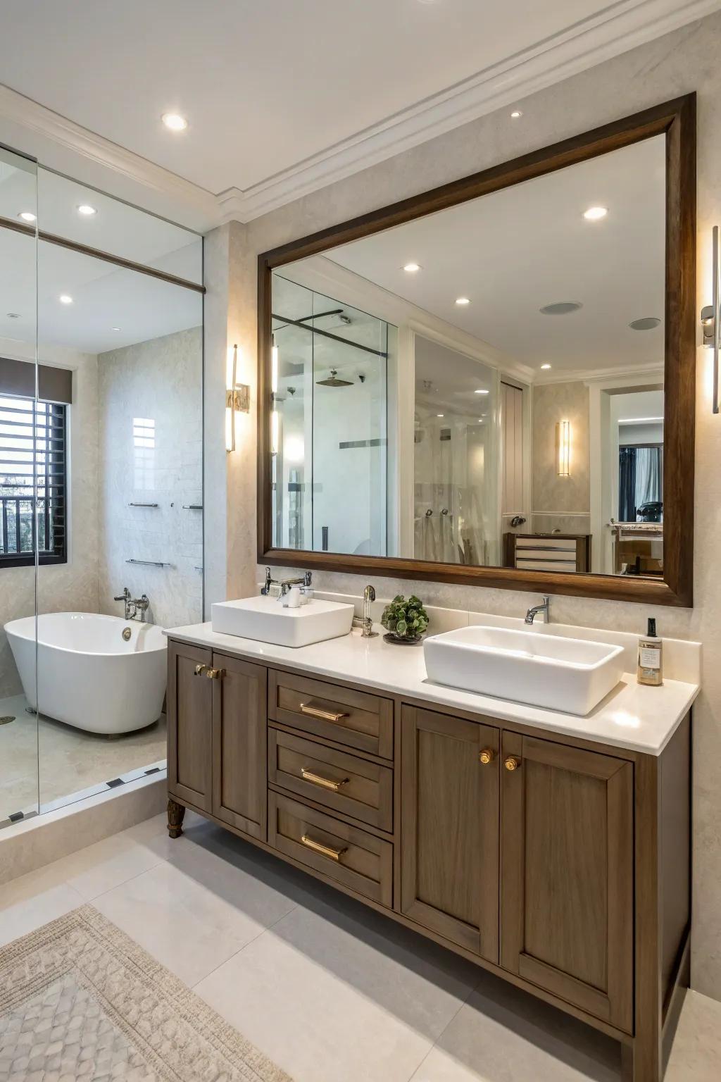 Double vanities introduce practicality and a hint of luxury.