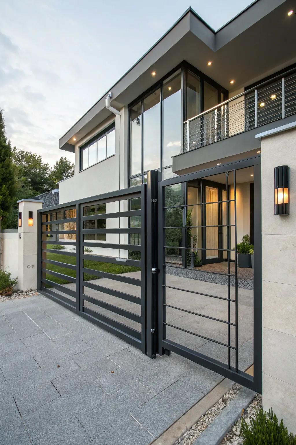 Elegant metal gates offer a modern twist to any entrance.