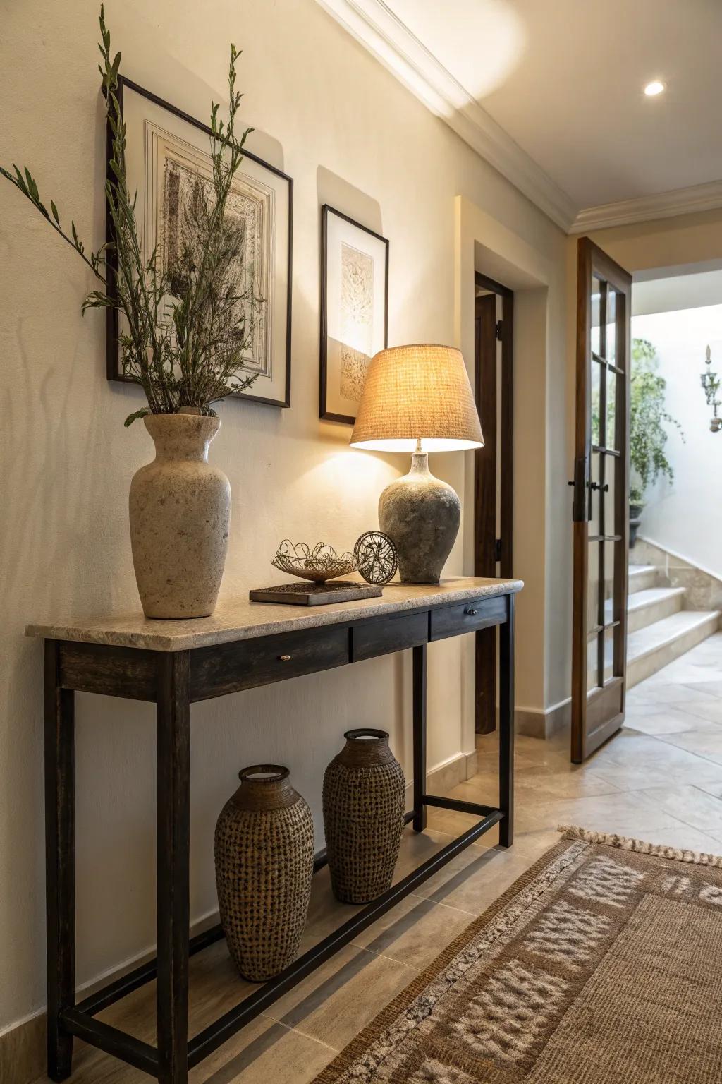 Narrow consoles optimize space while upholding sophistication.