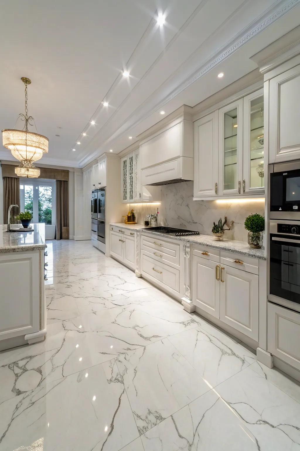 Realize a timeless aesthetic with epoxy floors that mirror the grace of marble.