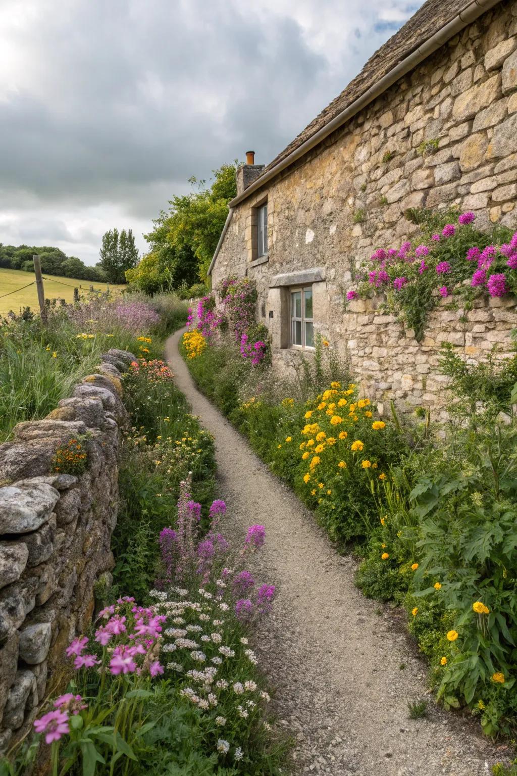 Country-style stone walls deliver a hint of countryside appeal to any dwelling.