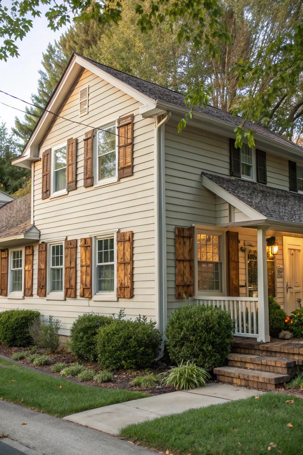 Decorative shutters add warmth and a touch of charm to any home.