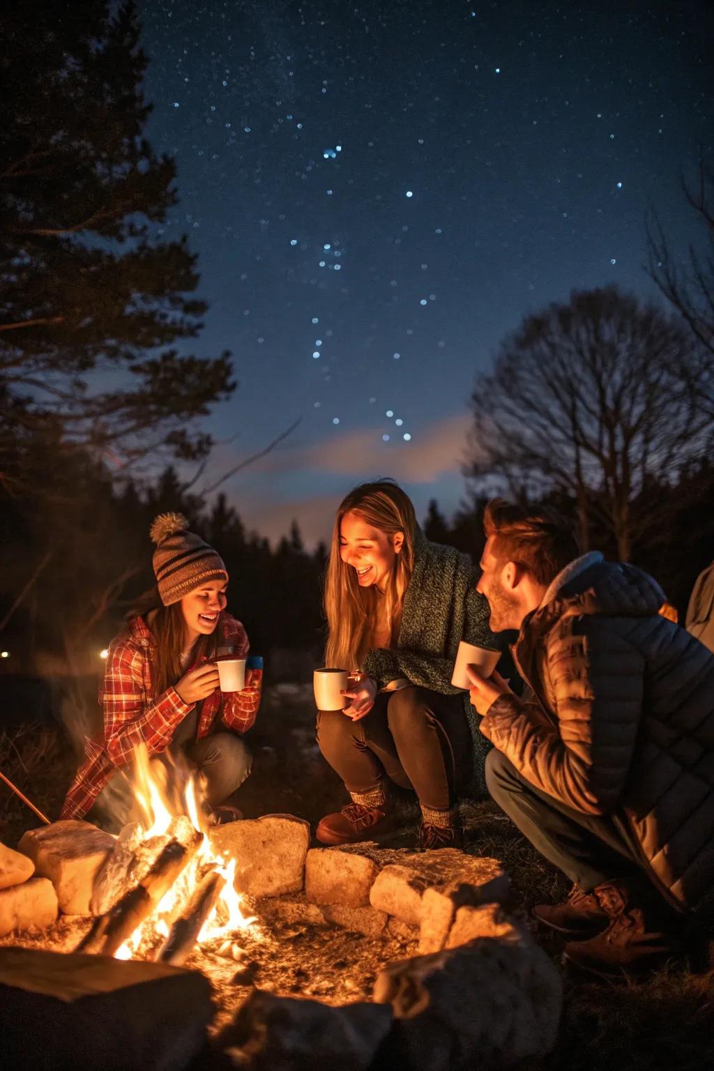 A comfy fire birthday party.