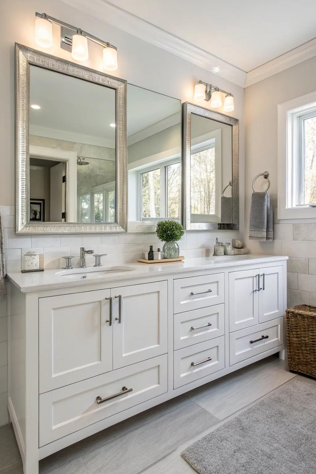 An elegant double vanity perfect for a family.