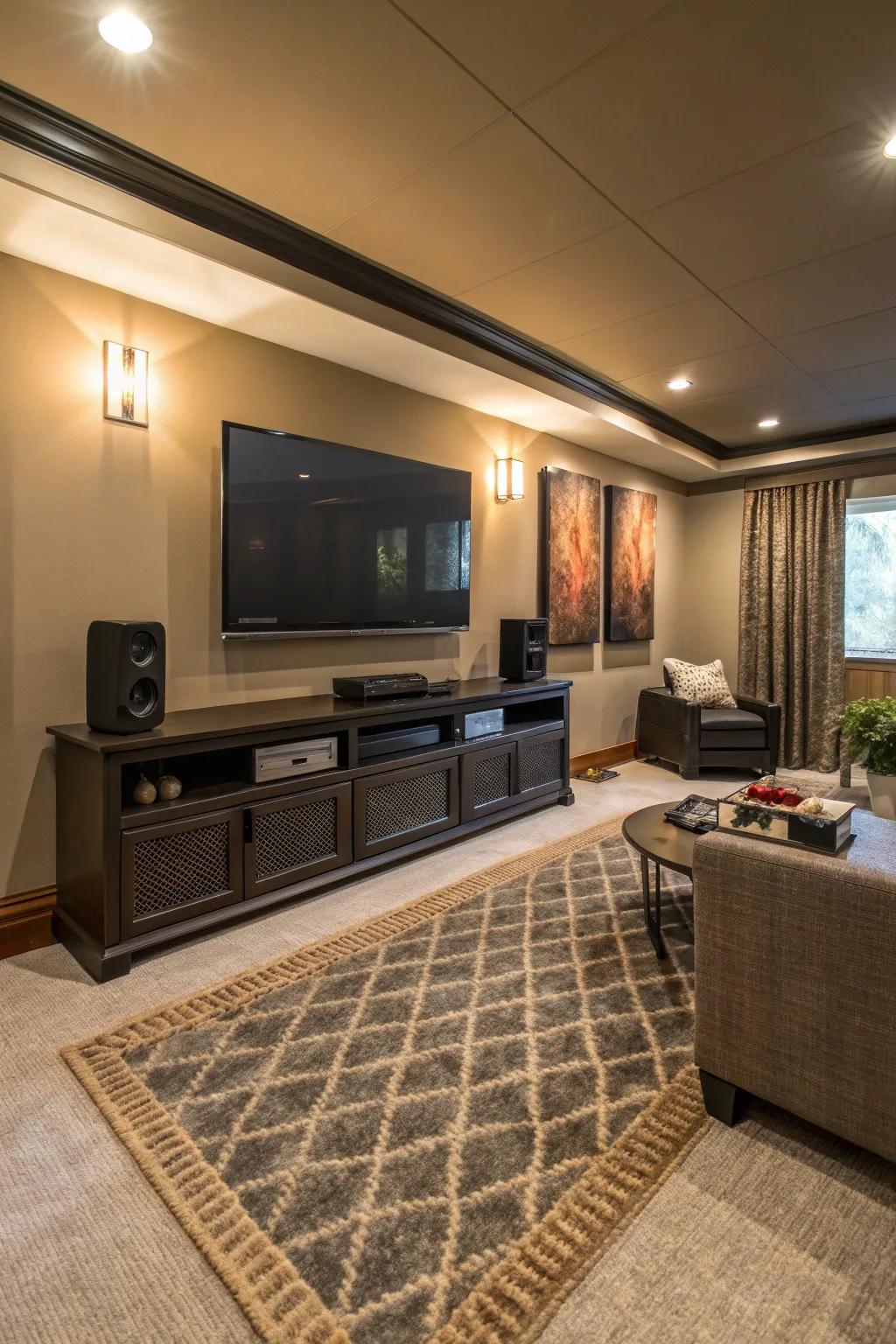 A media station that harmonizes practicality with elegance.