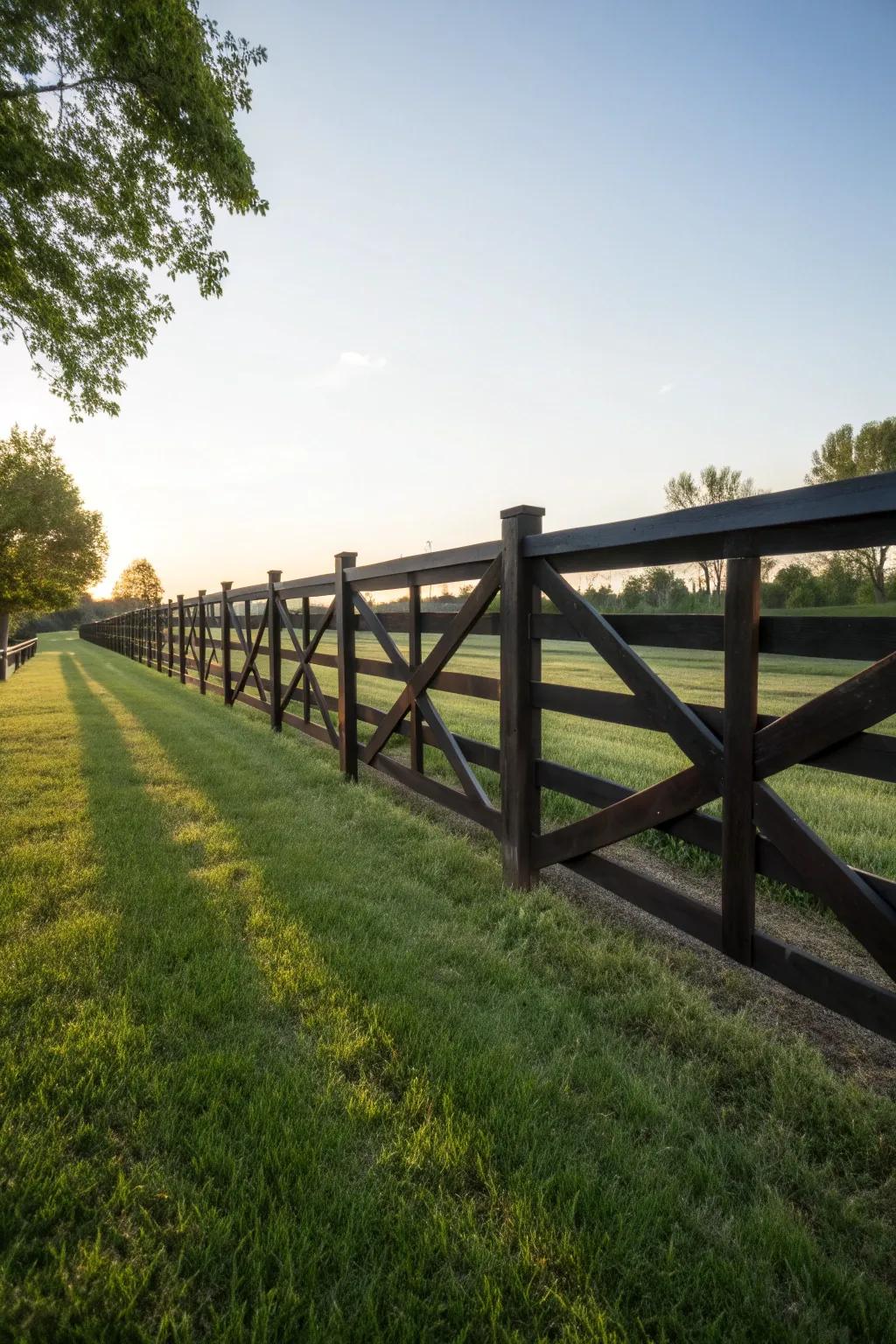 Crossbuck fences provide security and style in equal measure.