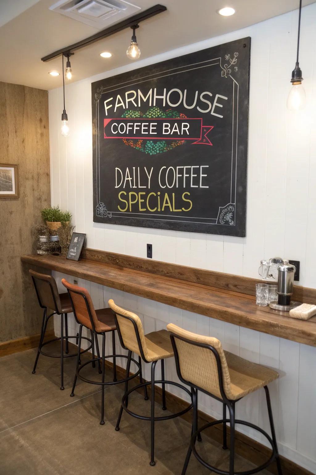 Infuse your space with personality using a slate menu board.