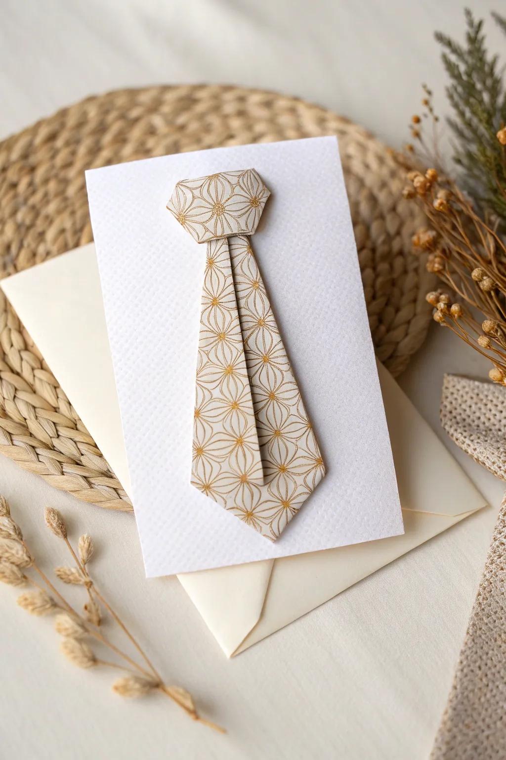 Honor Dad's elegance with this captivating miniature neckwear card – a harmonious fusion of simplicity and sophistication!