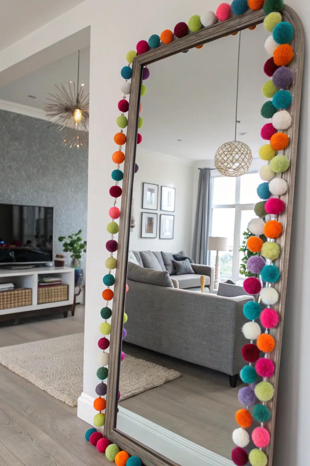 Modern decor is made more lively and vibrant with colorful felt ball garlands.