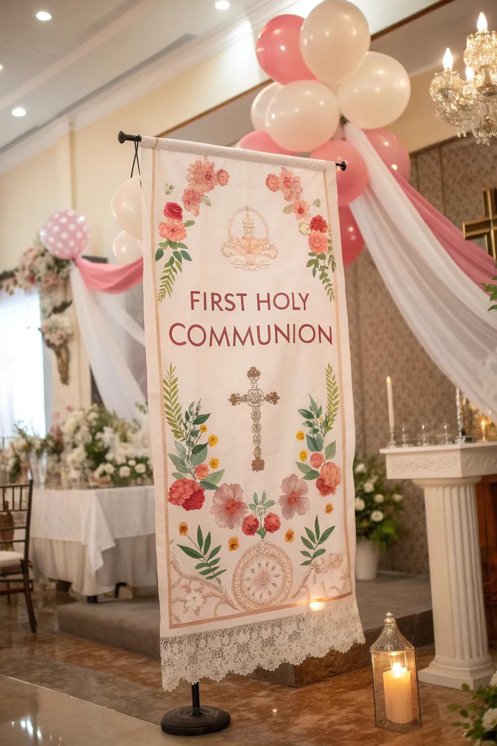 A lovely custom banner gives a heartfelt element to any celebration.