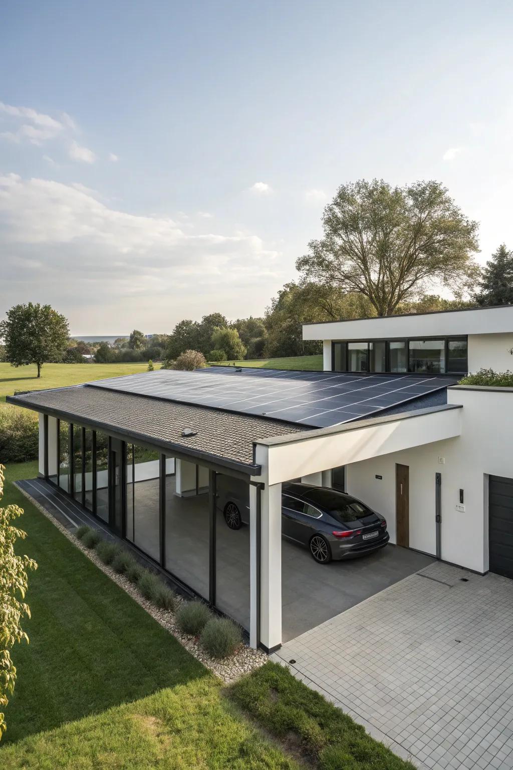 Utilize solar energy with panels installed on your flat roof garage.