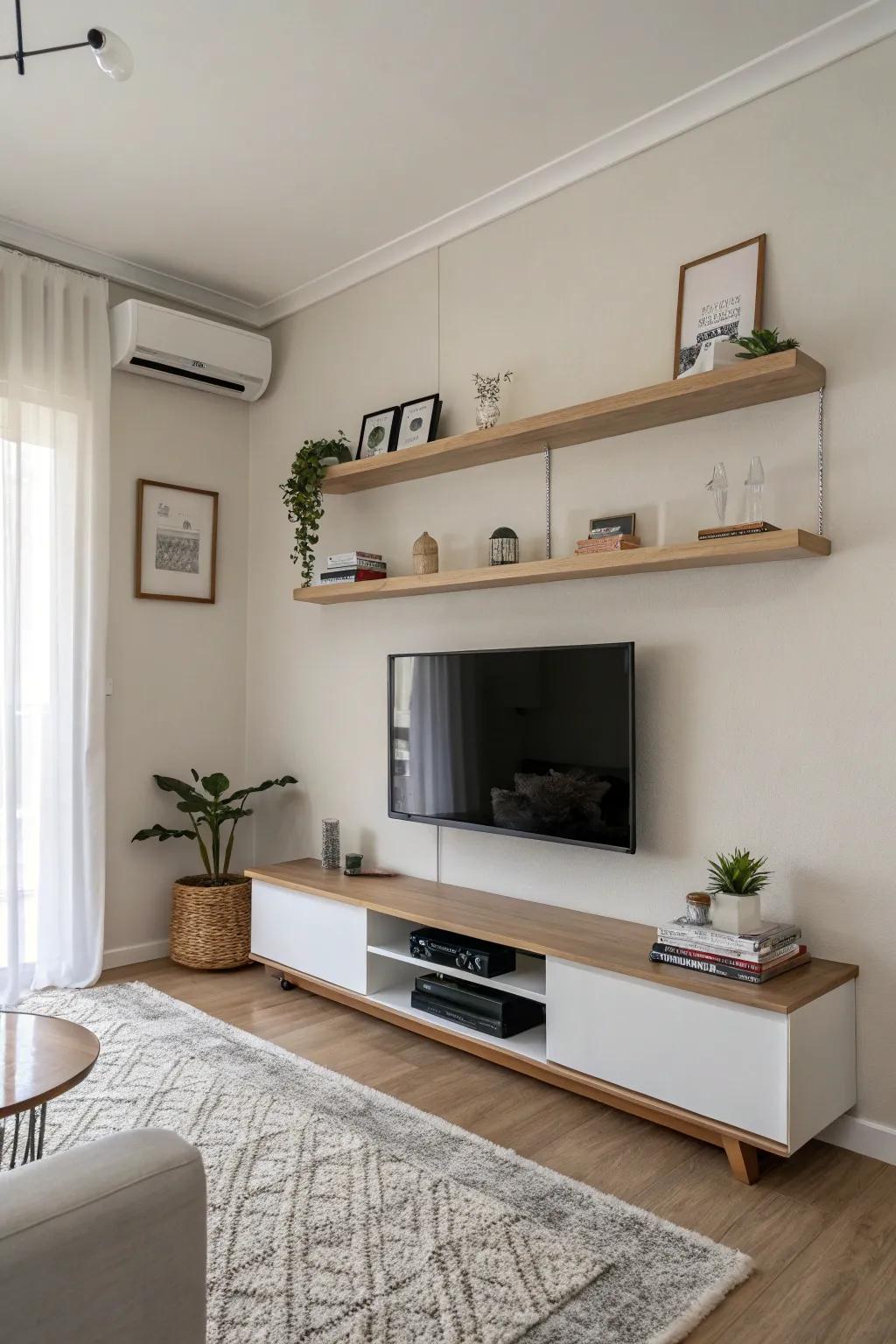 Opt for simplicity with understated wall mounts around your TV.