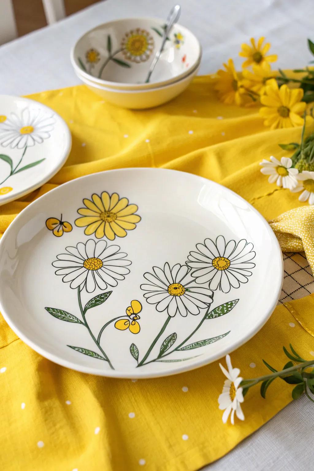 Blooms contribute a cheerful aspect to your plate aesthetics.