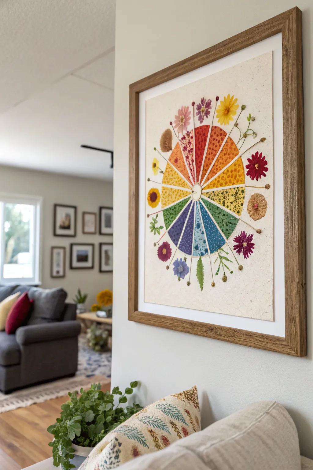 Dried flower wall art brings a natural and colorful vibe to your home.