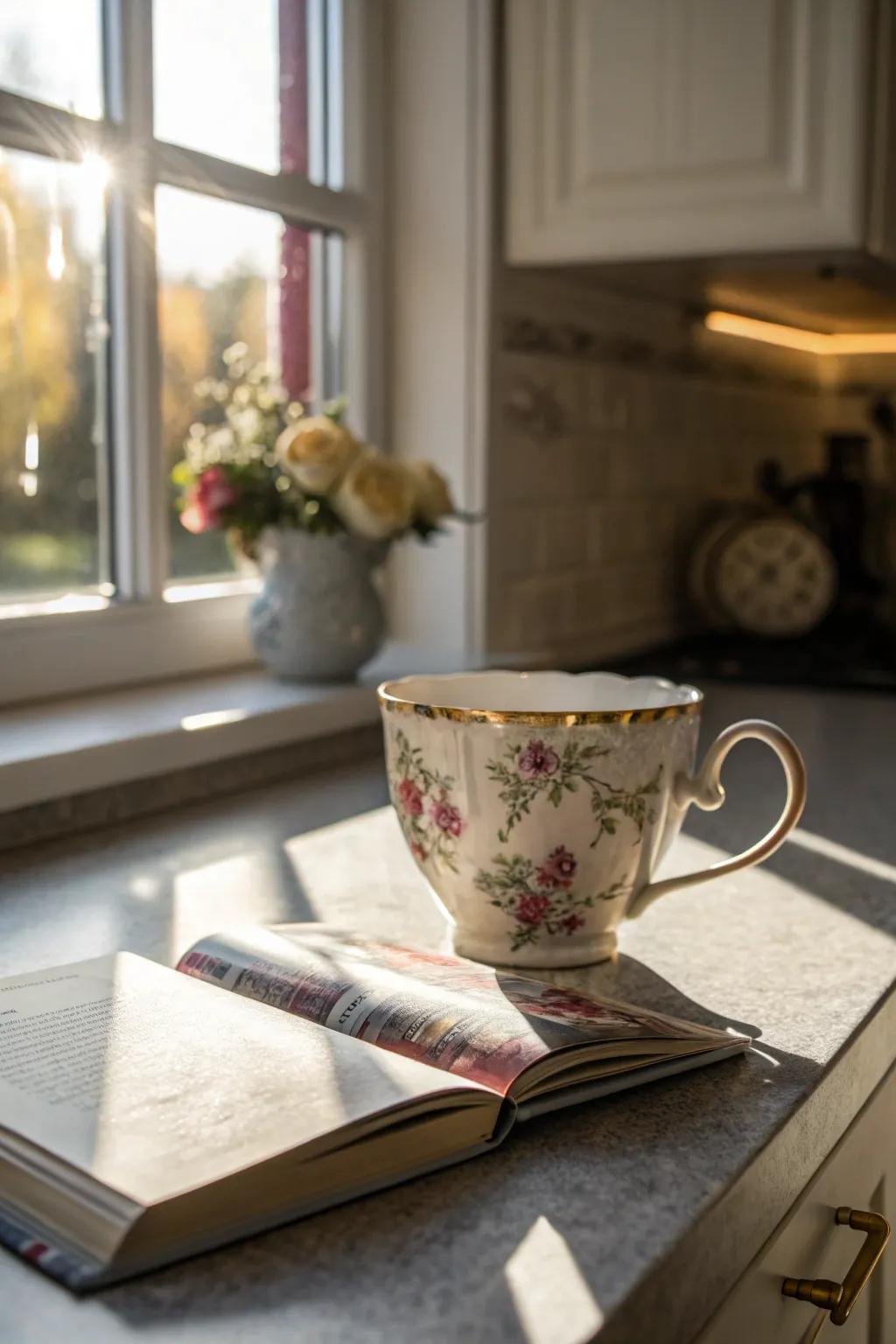 Classic floral designs merge with modern cup aesthetics for timeless elegance.