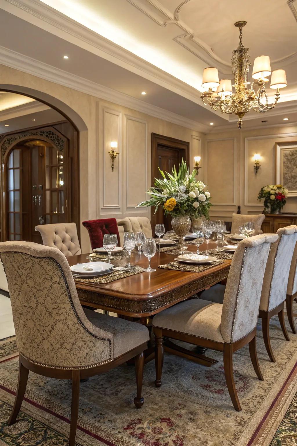 Well-made furniture is the key to sophistication in a dining room.