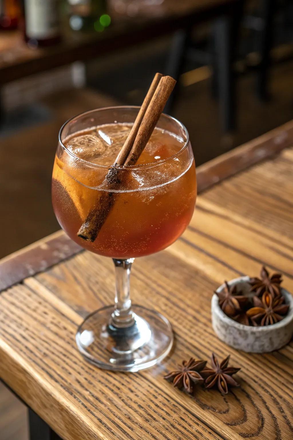 A spiced apple cider cocktail to welcome Friendsgiving guests.