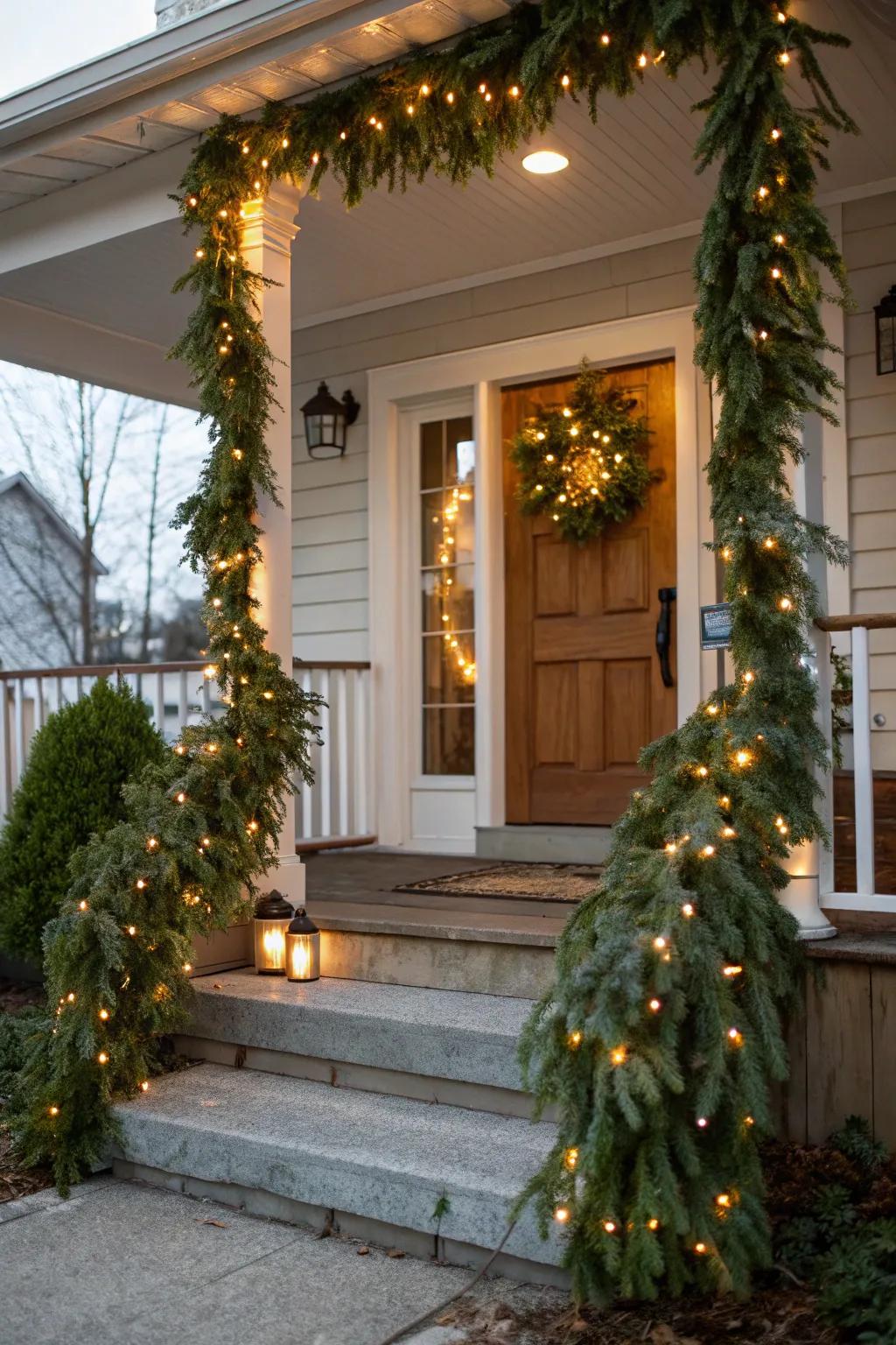 Twinkling lights transform your garland into a captivating spectacle.
