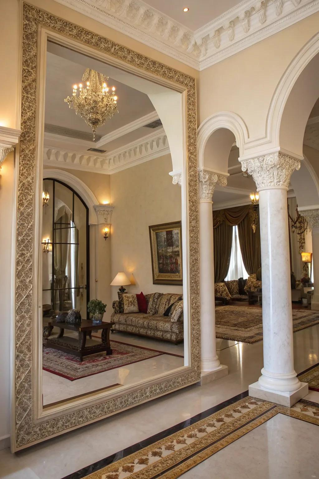Position mirrors thoughtfully to accentuate architectural features.
