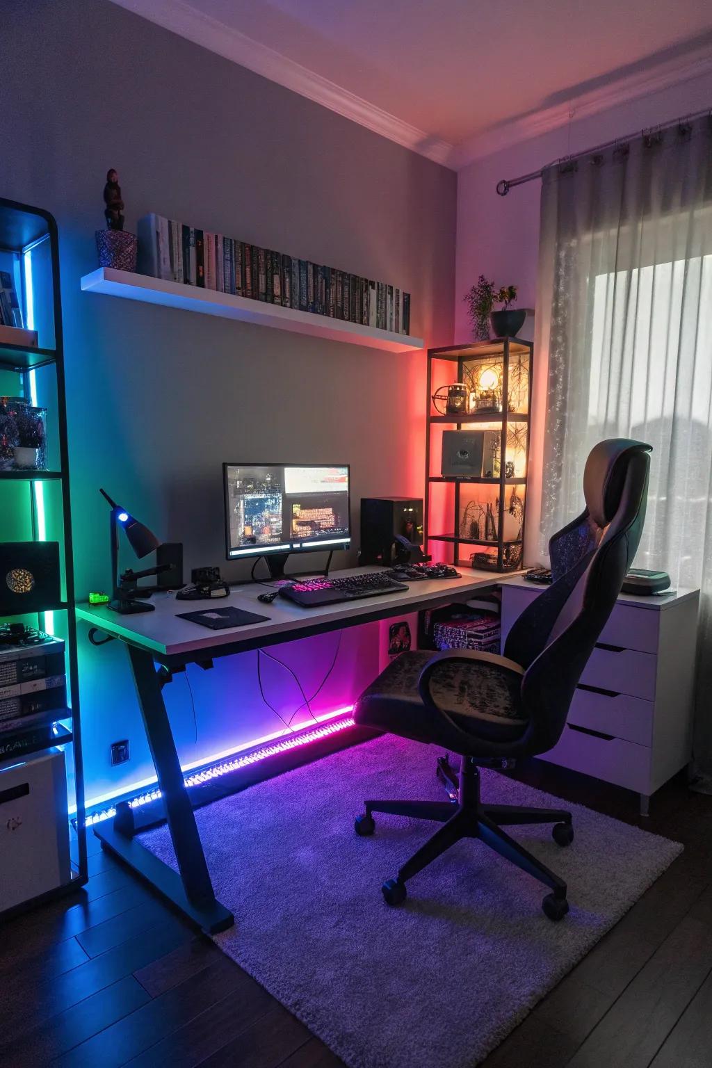 Establish your atmosphere through adjustable LED illumination.