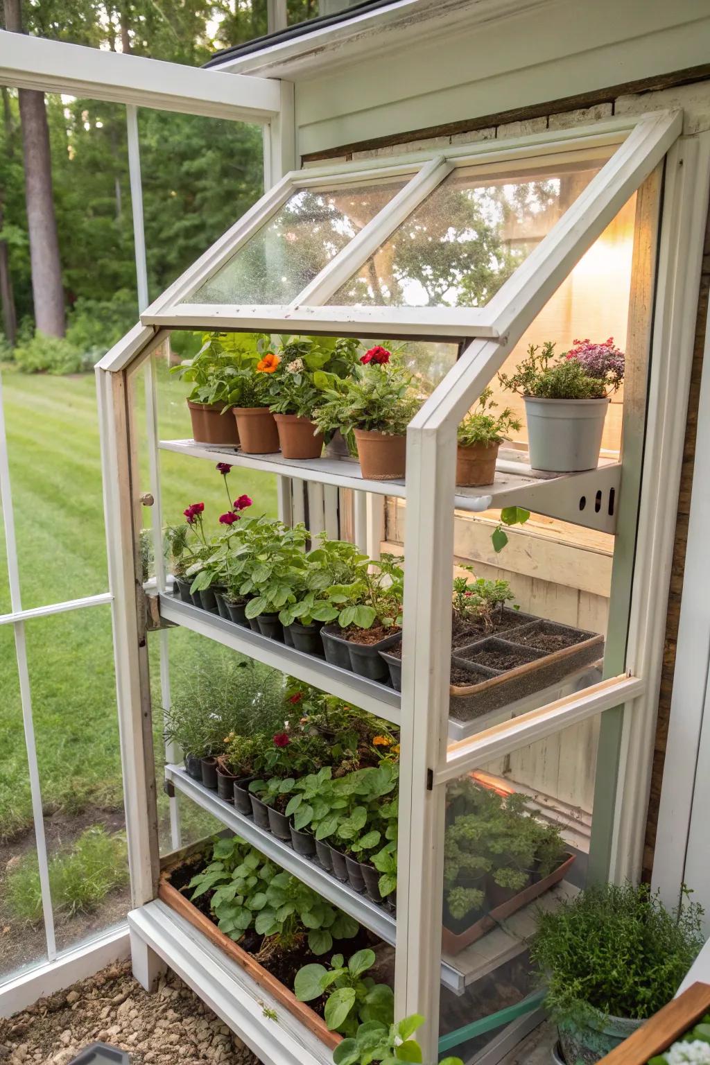 Get the most out of your space with a scaled-down greenhouse.